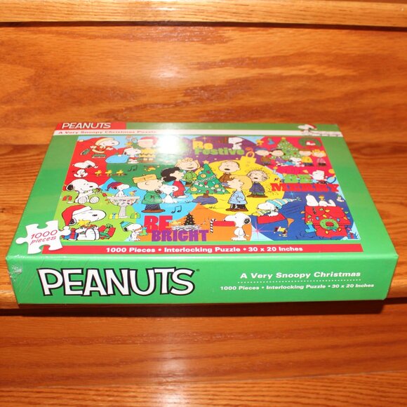 3/$55❤️new sealed PEANUTS A Very Snoopy Christmas Puzzle 1000 pcs Charlie Brown - Picture 2 of 7